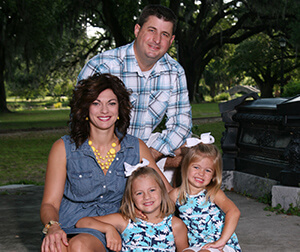 Family poses for a photo
